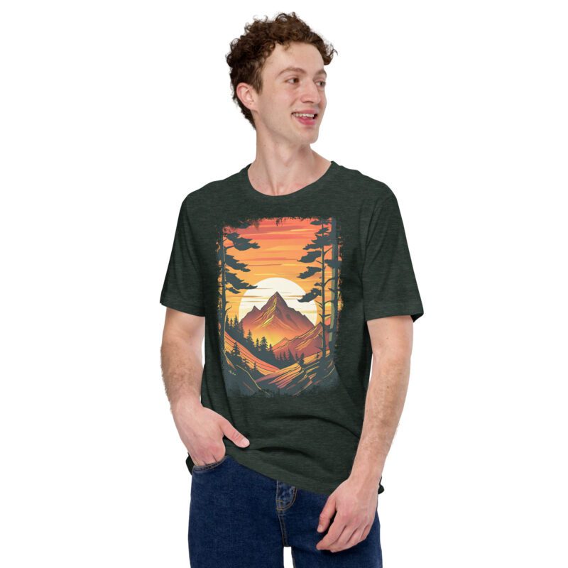 Attirs - Your Fashion Journey Begins Here, Where T-Shirts are Just the Start. 7 Retro Sunset Trek: Forest Adventure, Mountain Hiking Adventure Unisex t-shirt Staple T-Shirt Attirs