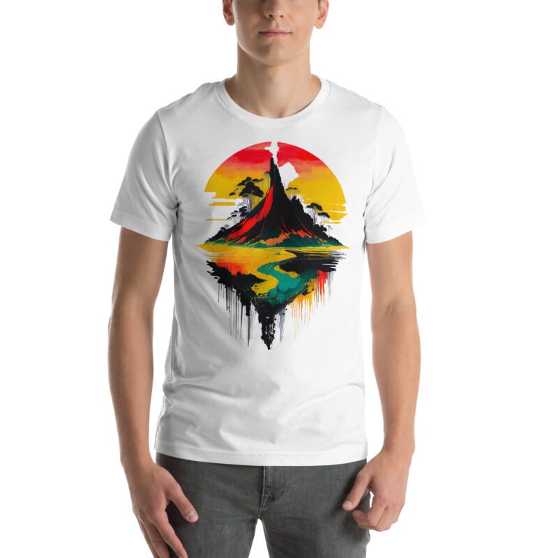 Attirs - Your Fashion Journey Begins Here, Where T-Shirts are Just the Start. 10 Island Mountain Sunset Tee, Nature Hike Shirt, Colorful Art, Nature Lover Gift T-shirt Staple T-Shirt Attirs