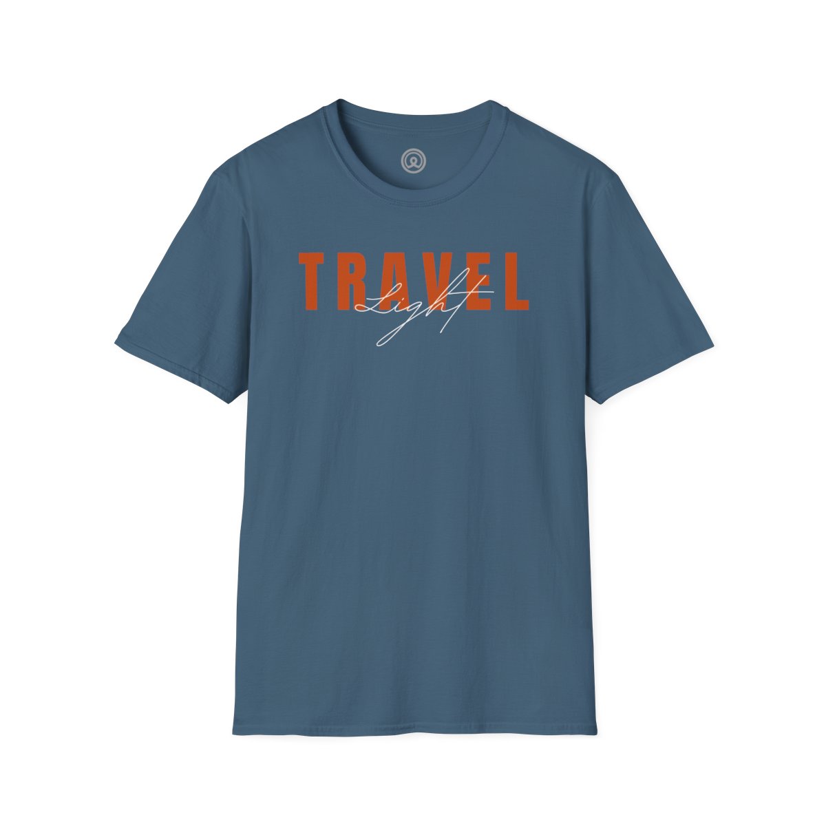 Travel Light Trips Trips Minimalist T-shirt Unisex Indigo Blue Softstyle T-Shirt