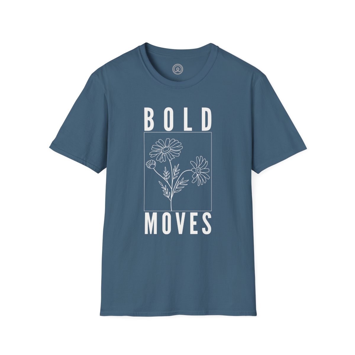 Bold Moves Brave graphic Minimalist T-shirt 7 Bold Moves Brave graphic Minimalist T-shirt Unisex Indigo Blue Softstyle T-Shirt